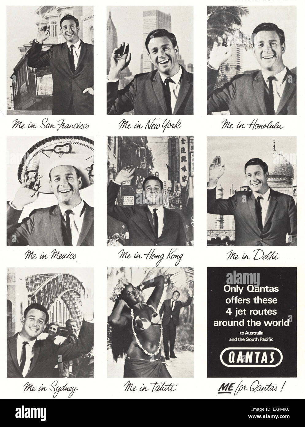 1960 Qantas Airlines annonce Magazine UK Banque D'Images