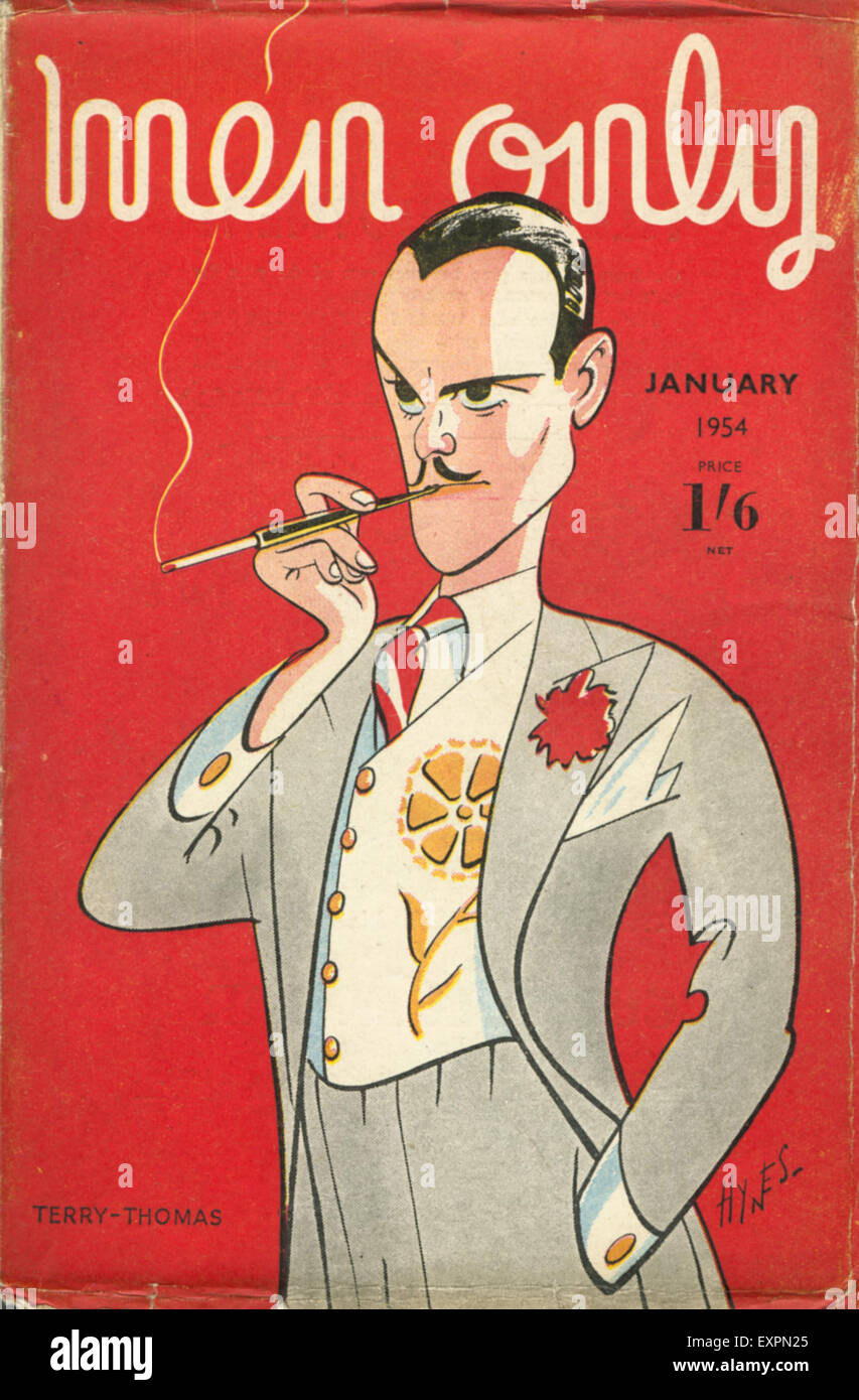 1950 Couverture du magazine britannique les hommes seulement Banque D'Images