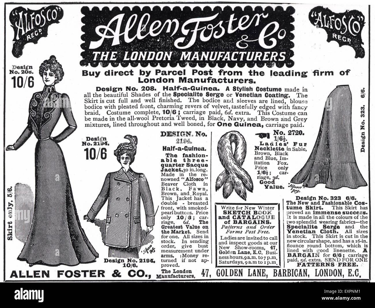 1900s UK Womens Fashion Magazine Advert Banque D'Images