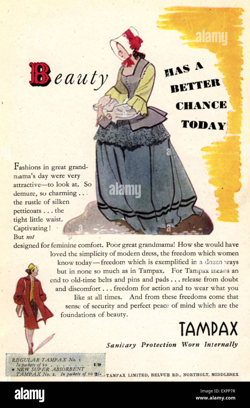 1940 UK Tampax Publicité Magazine Banque D'Images