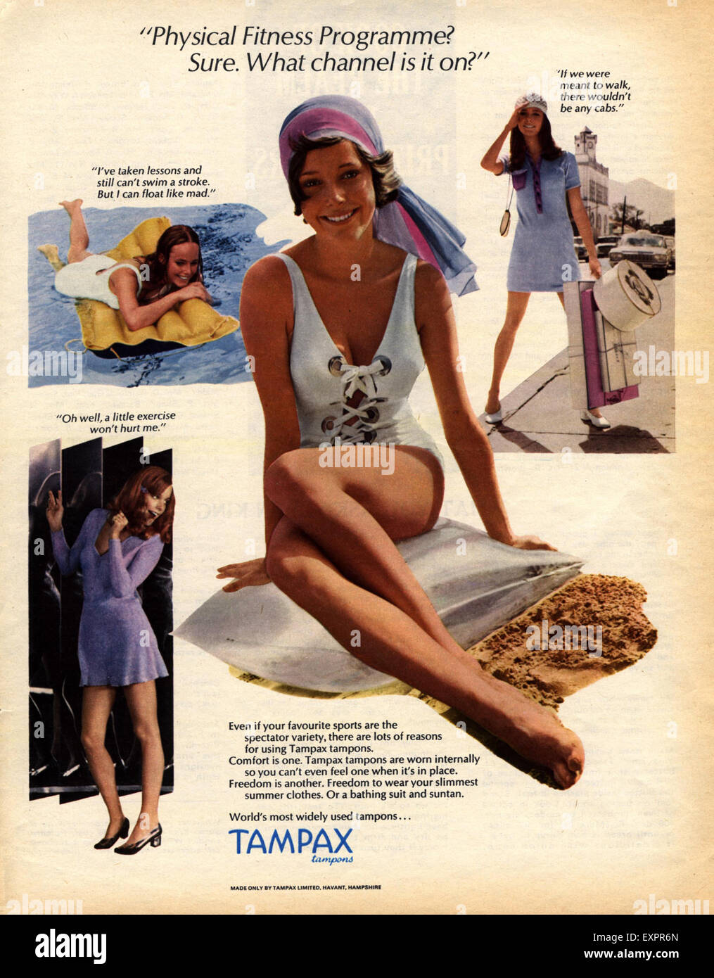1960 UK Tampax Publicité Magazine Banque D'Images