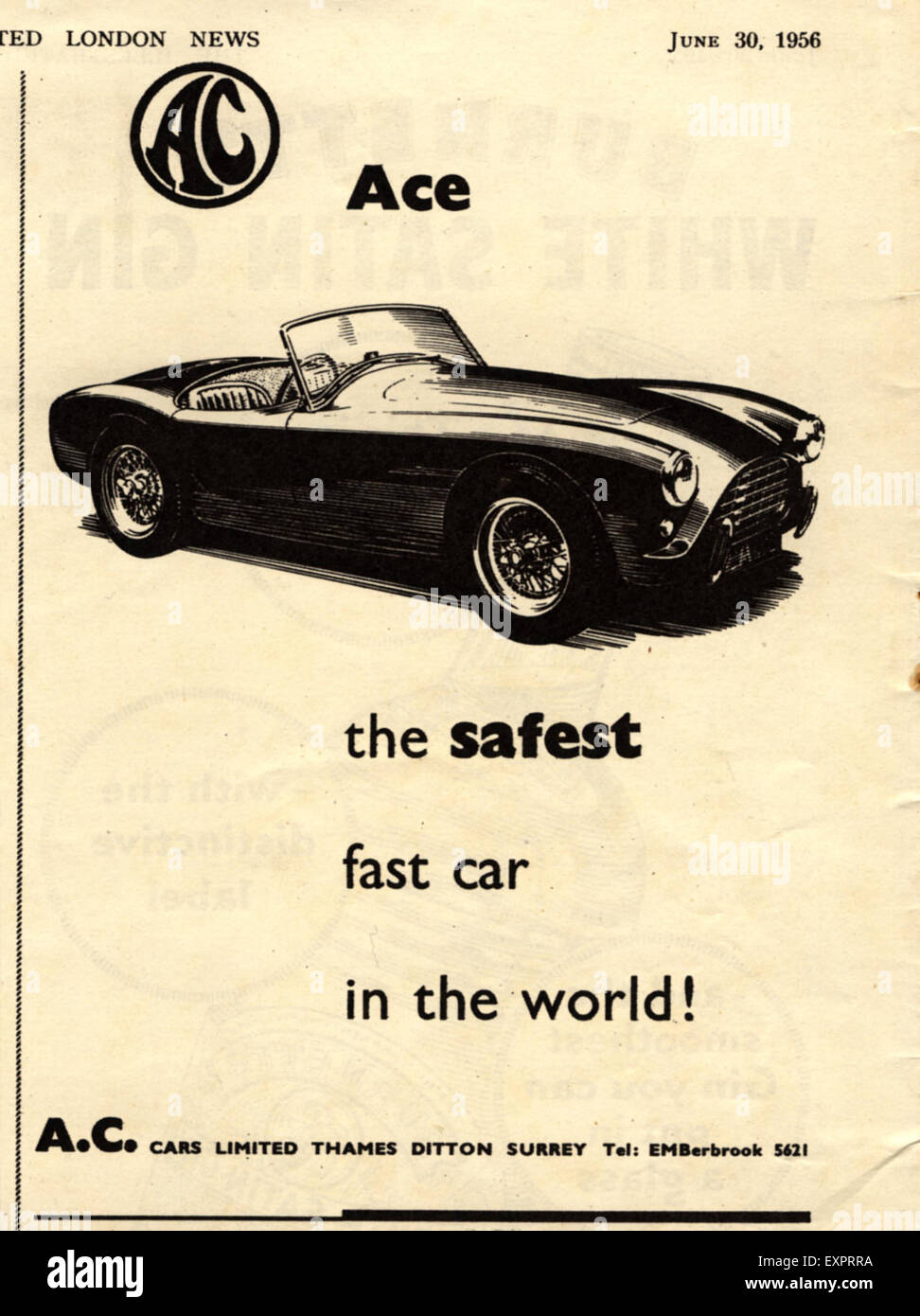 1950 UK AC Cars Magazine Advert Banque D'Images