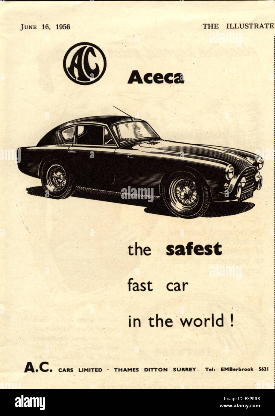 1950 UK AC Cars Magazine Advert Banque D'Images
