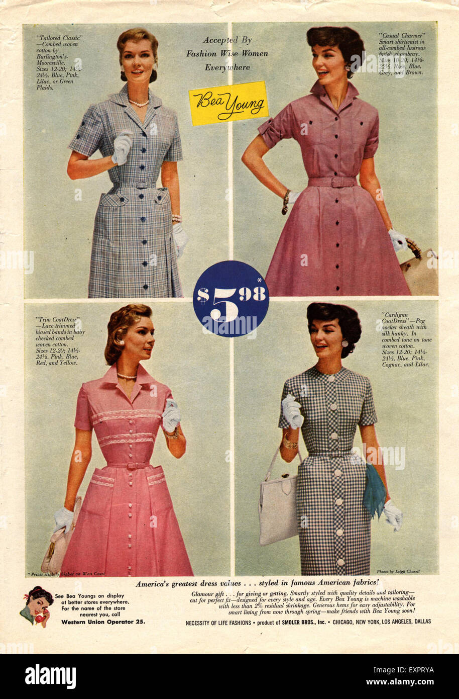 1950 USA Womens Fashion Magazine Advert 
