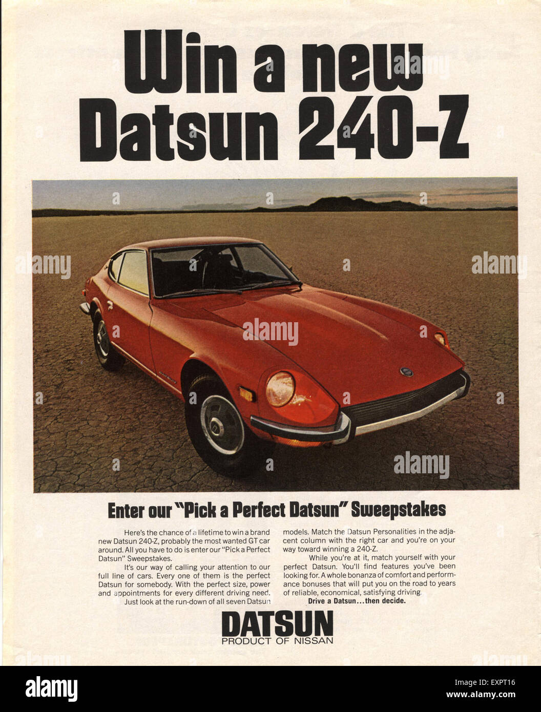 1960 UK Magazine annonce Voitures Datsun Banque D'Images