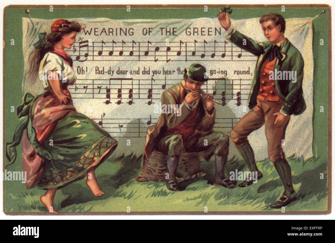 1900s UK .St Patrick's Day Greetings Card Banque D'Images