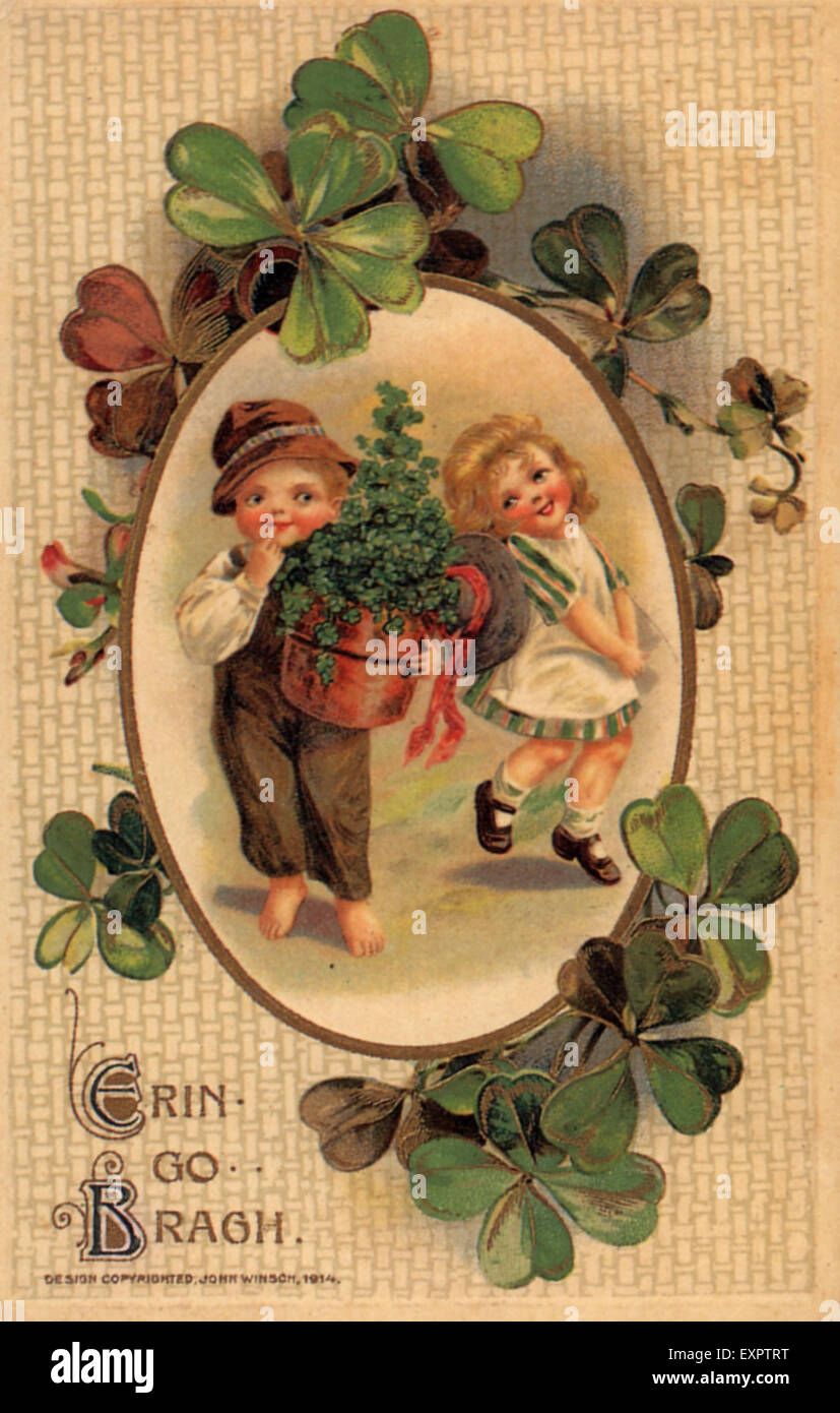 1900s UK .St Patrick's Day Greetings Card Banque D'Images
