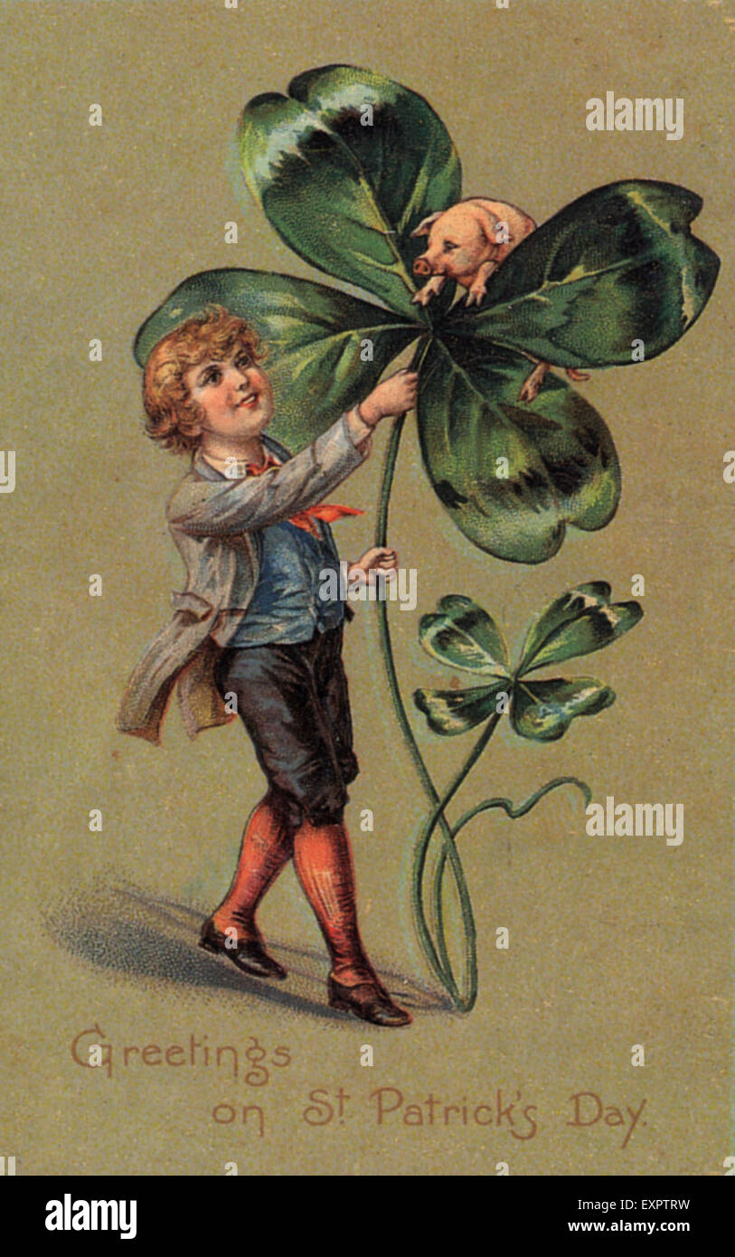1900s UK .St Patrick's Day Greetings Card Banque D'Images