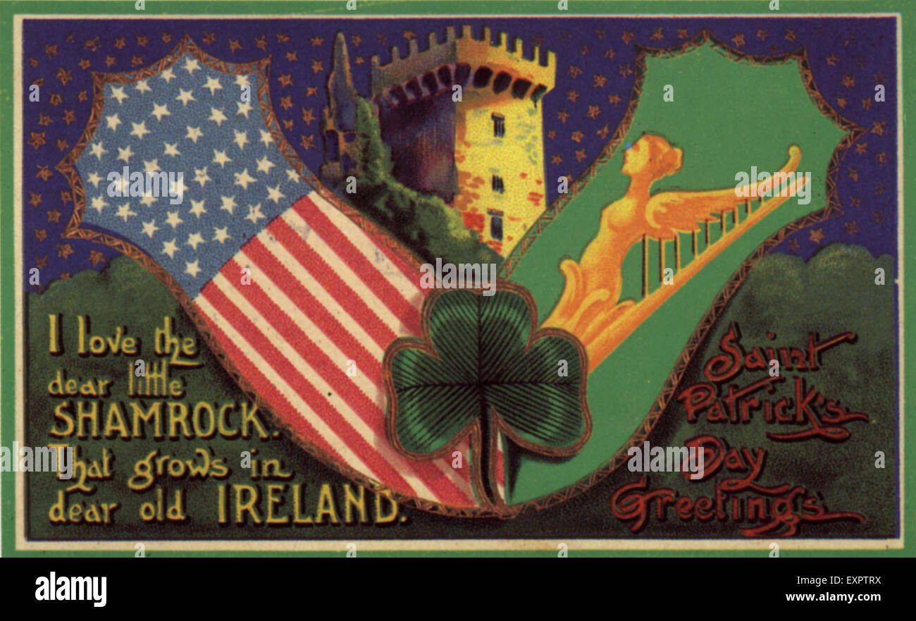 1900s UK .St Patrick's Day Greetings Card Banque D'Images