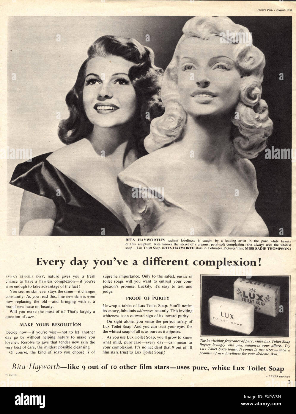 1950 USA Lux Annonce magazine Banque D'Images