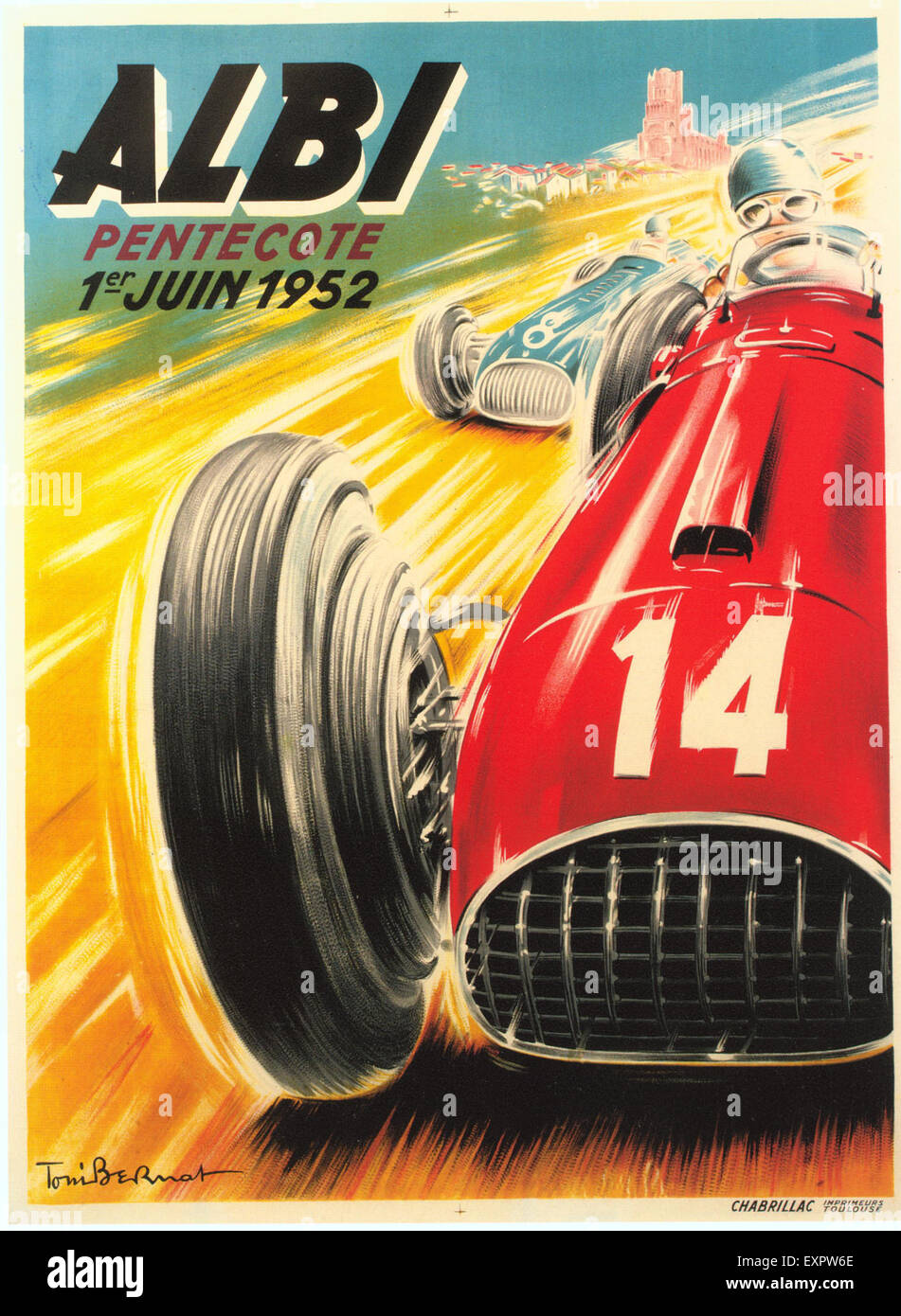 1950 Italie Albi motor racing poster Banque D'Images