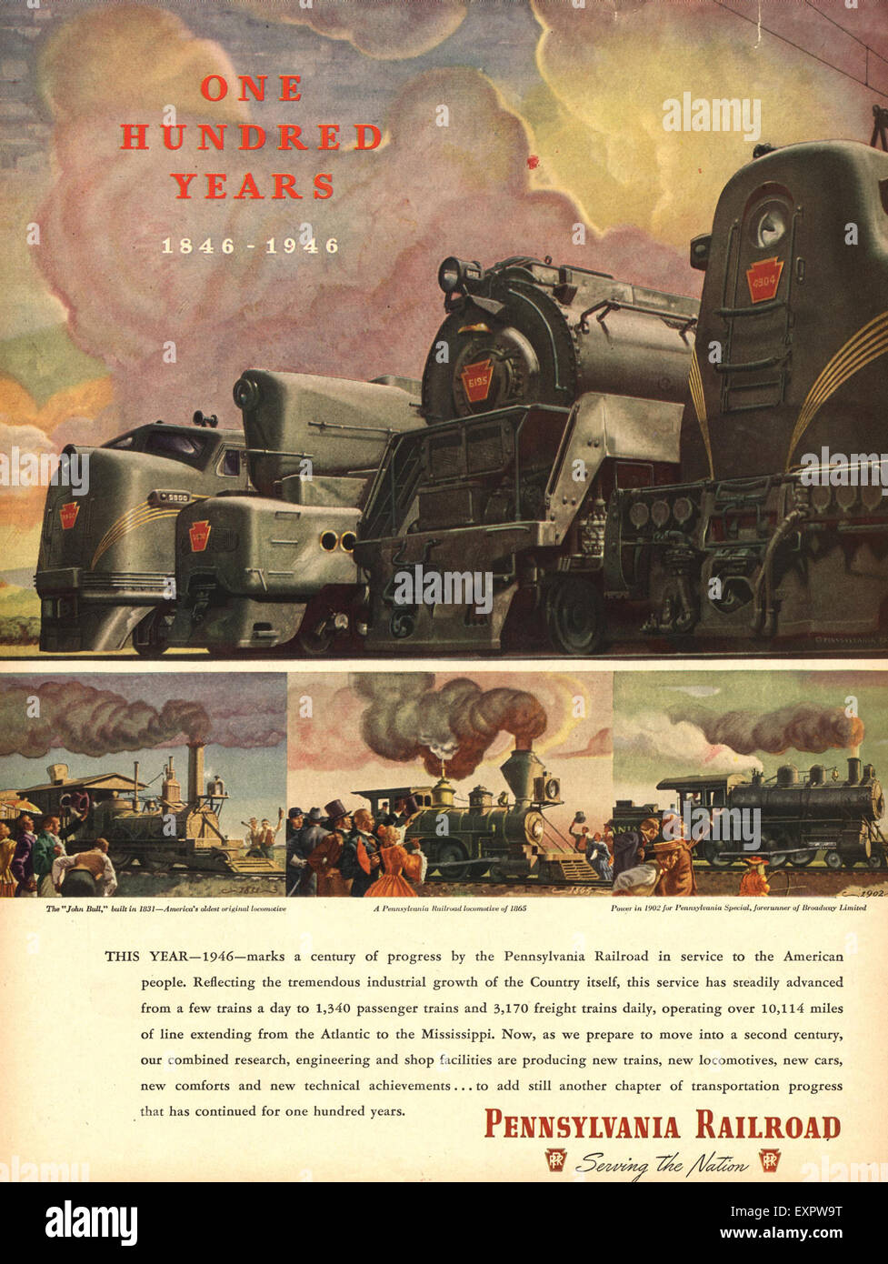 1940 USA Pennsylvania Railroad Magazine Advert Banque D'Images