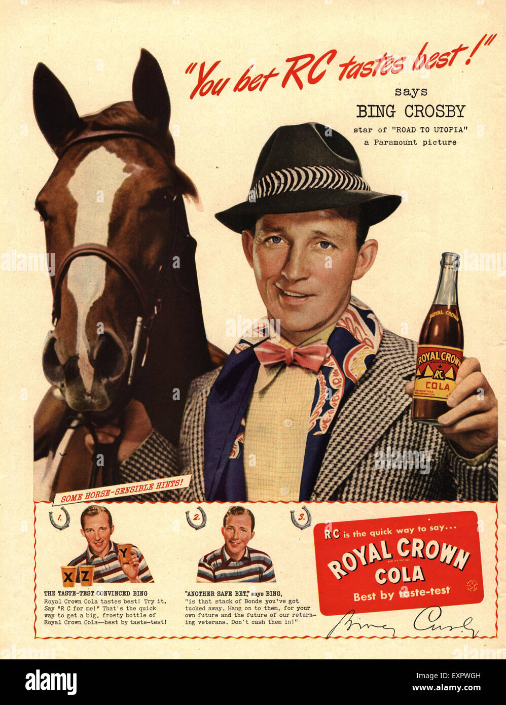 1940 USA Couronne Royale Magazine Cola Advert Banque D'Images