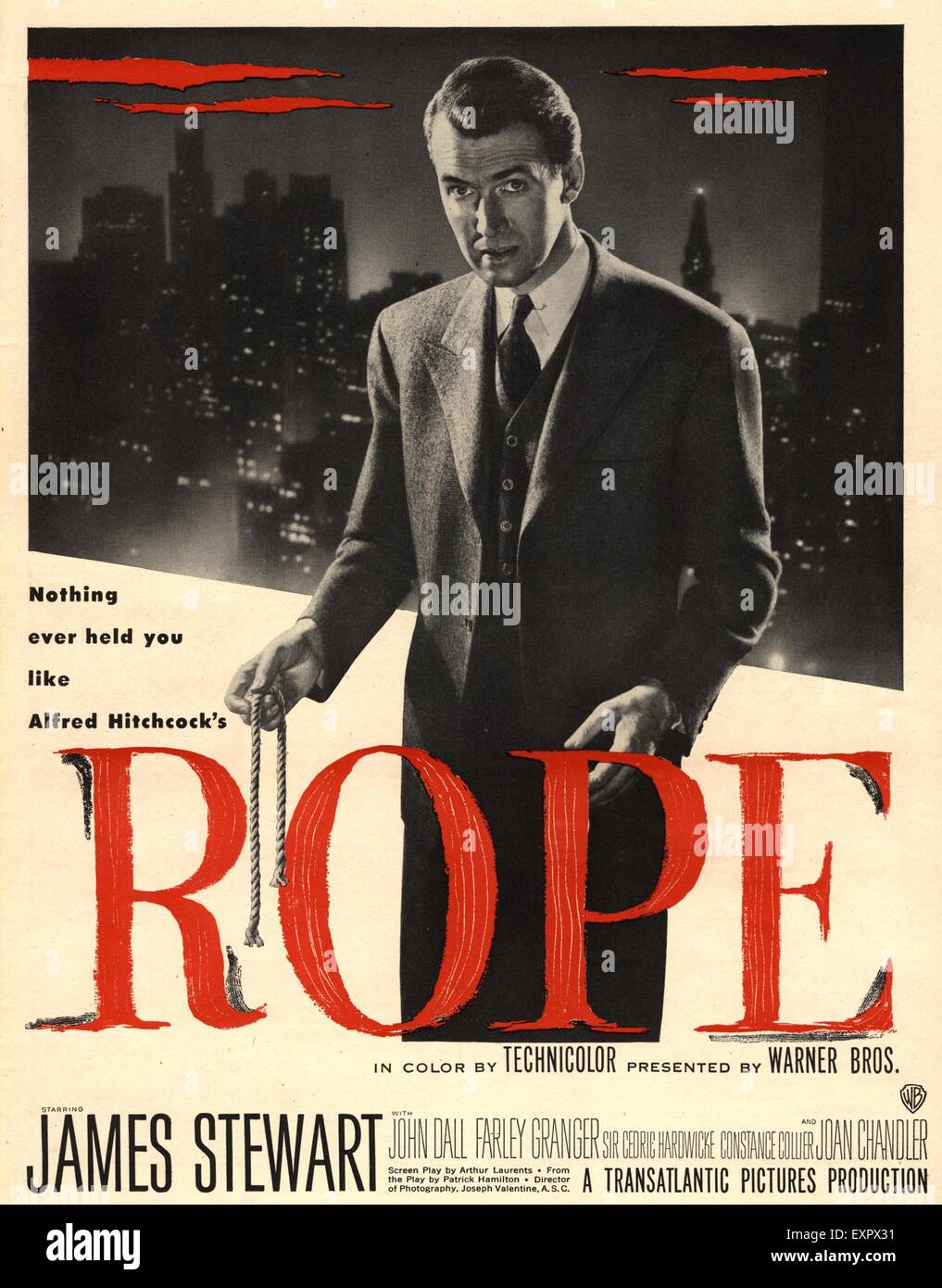 1940 USA Corde affiche de film Banque D'Images