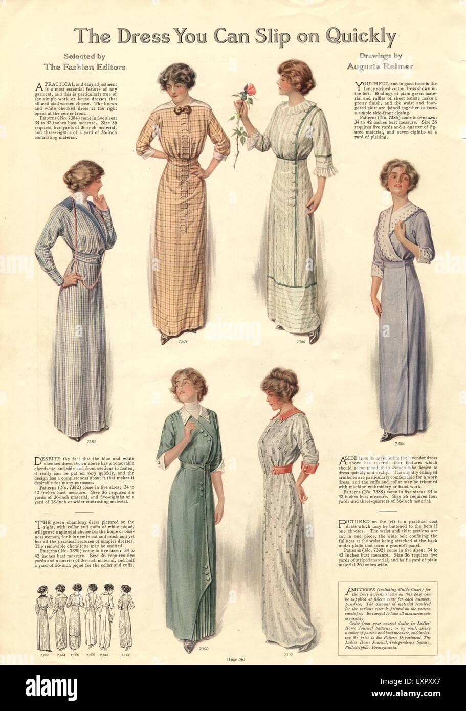 1910 USA Womens Fashion Magazine Advert Banque D'Images