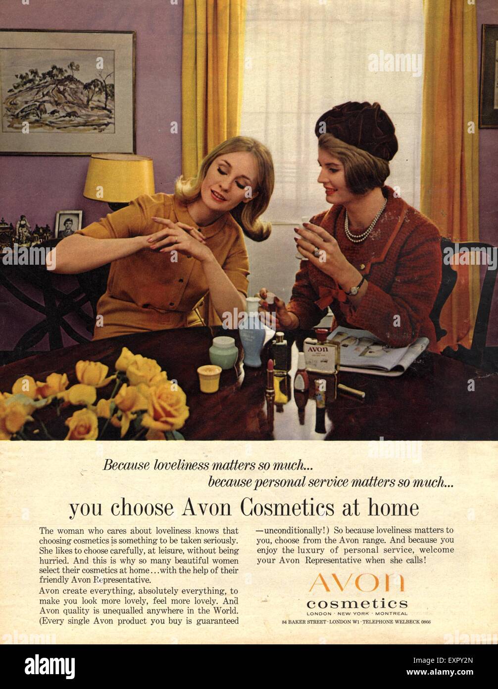 1960 UK Magazine Annonce Avon Banque D'Images