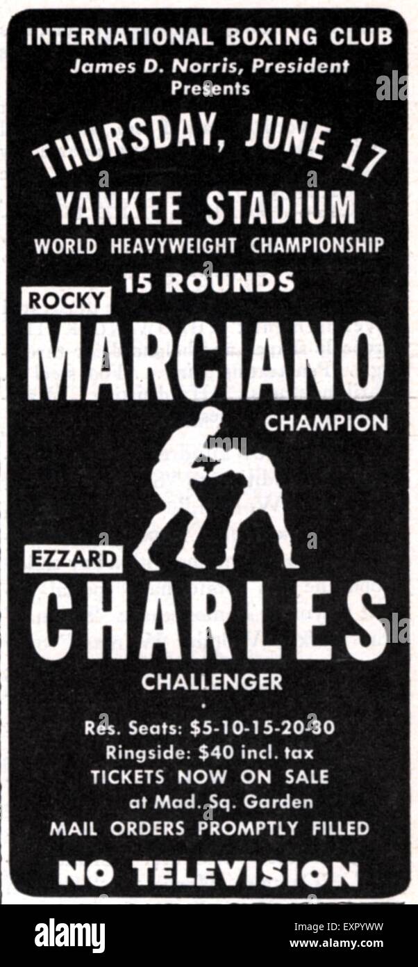 1950 USA Boxing Poster Banque D'Images