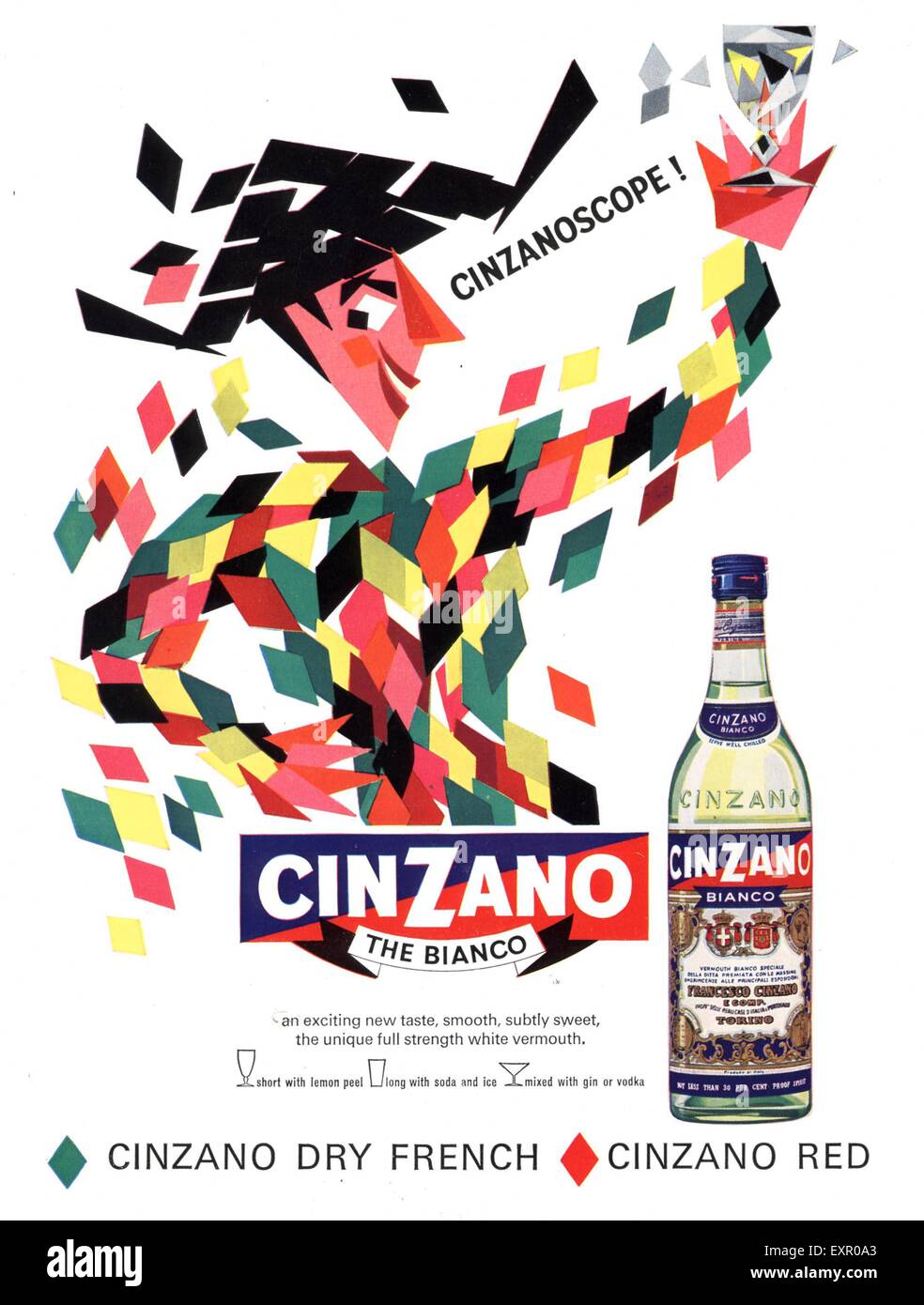 1960 UK Magazine annonce Cinzano Banque D'Images