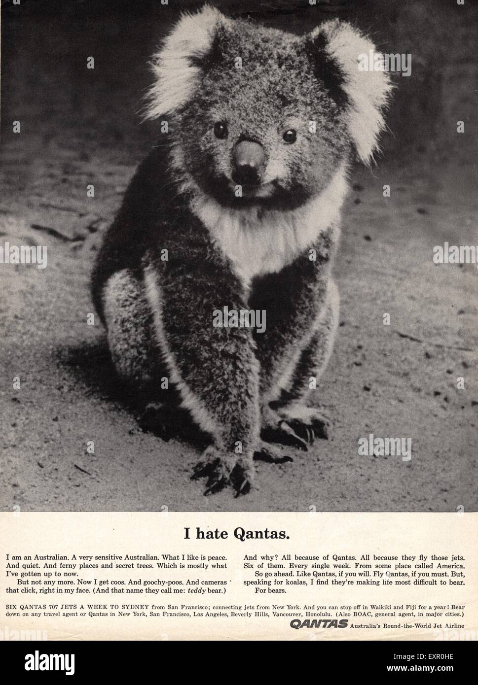 1960 UK Magazine Qantas Advert Banque D'Images