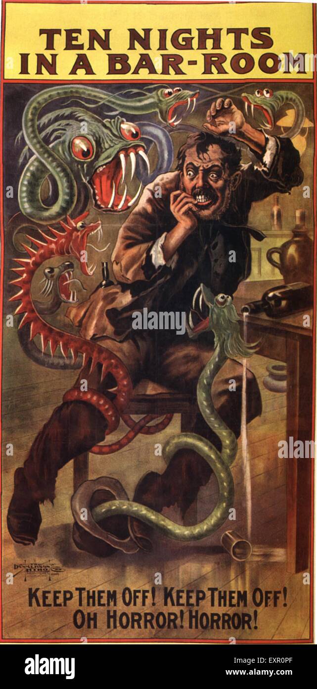 Années 1900 USA Société de tempérance Poster Banque D'Images