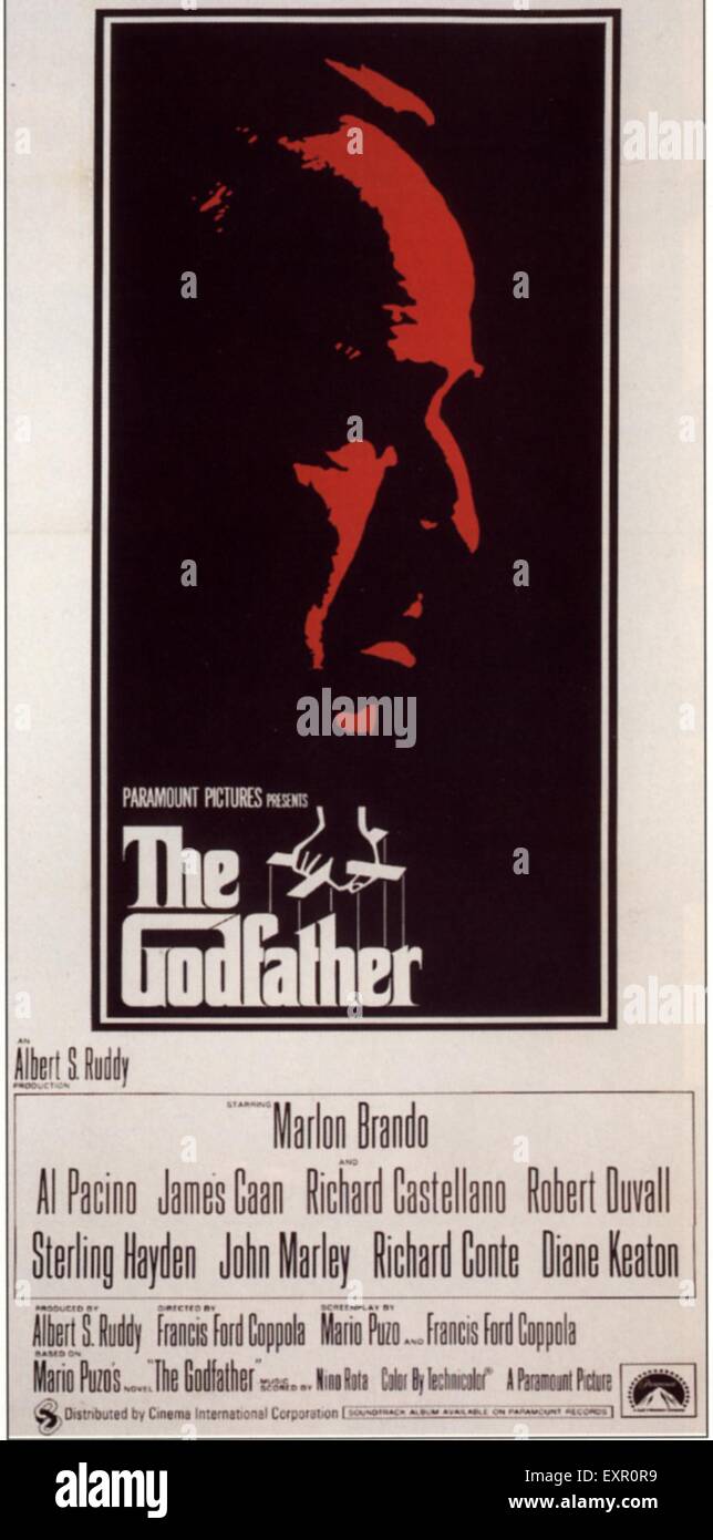 1970 USA Le Parrain affiche de film Banque D'Images