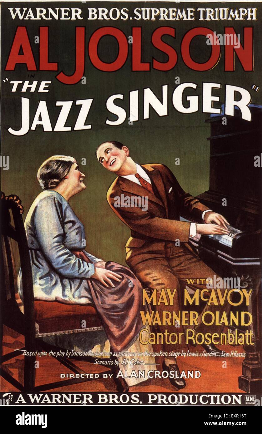 Années 1920, USA The Jazz Singer affiche de film Banque D'Images