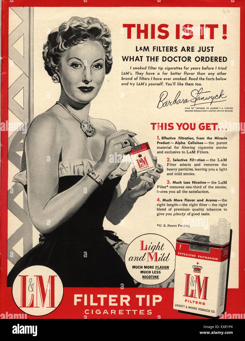 1950 USA J&M Magazine Advert Banque D'Images