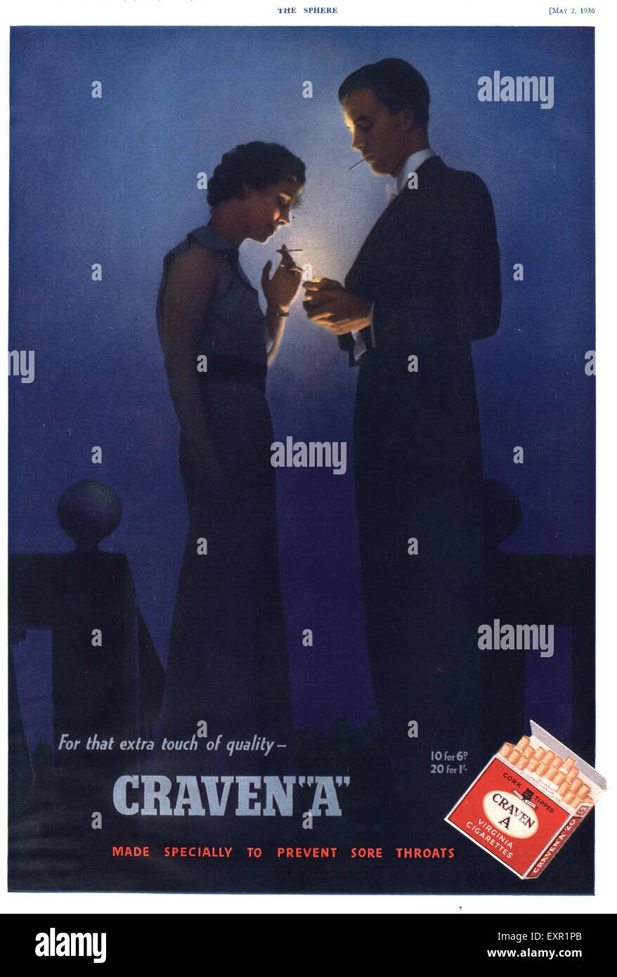 1930 UK Craven UN Magazine annonce Banque D'Images