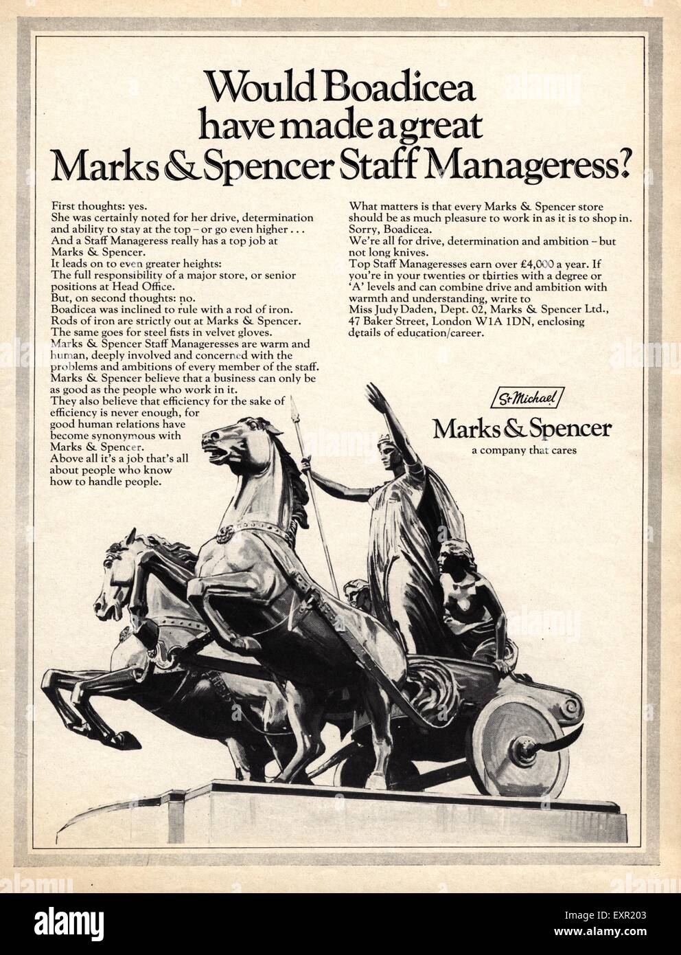 1970 UK Marks and Spencer Annonce magazine Banque D'Images