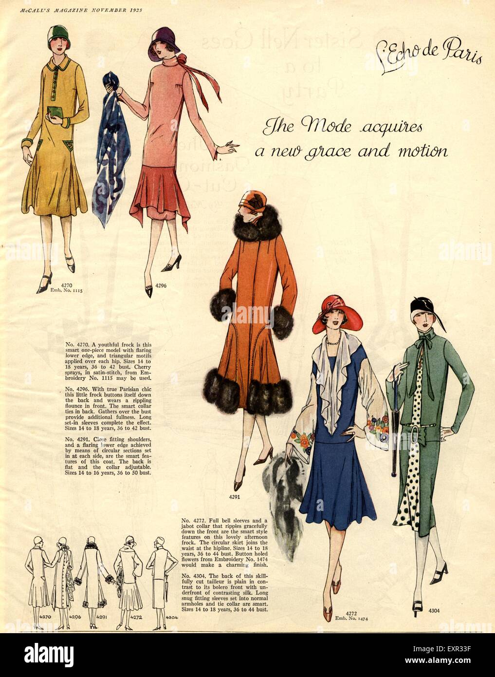 1920 USA 1920 Womens Fashion Magazine Advert Banque D'Images