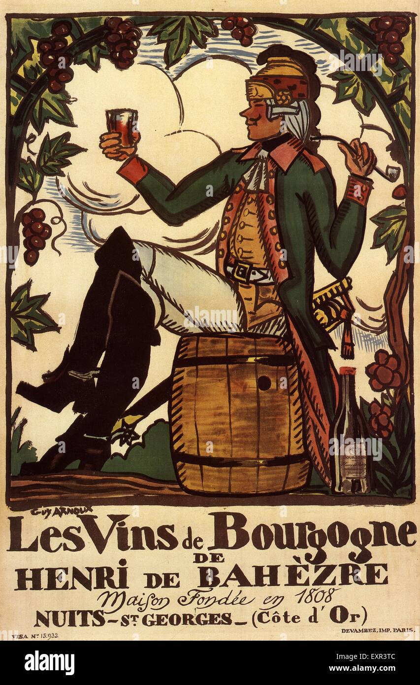 Années 1920, la France affiche de Vin Banque D'Images