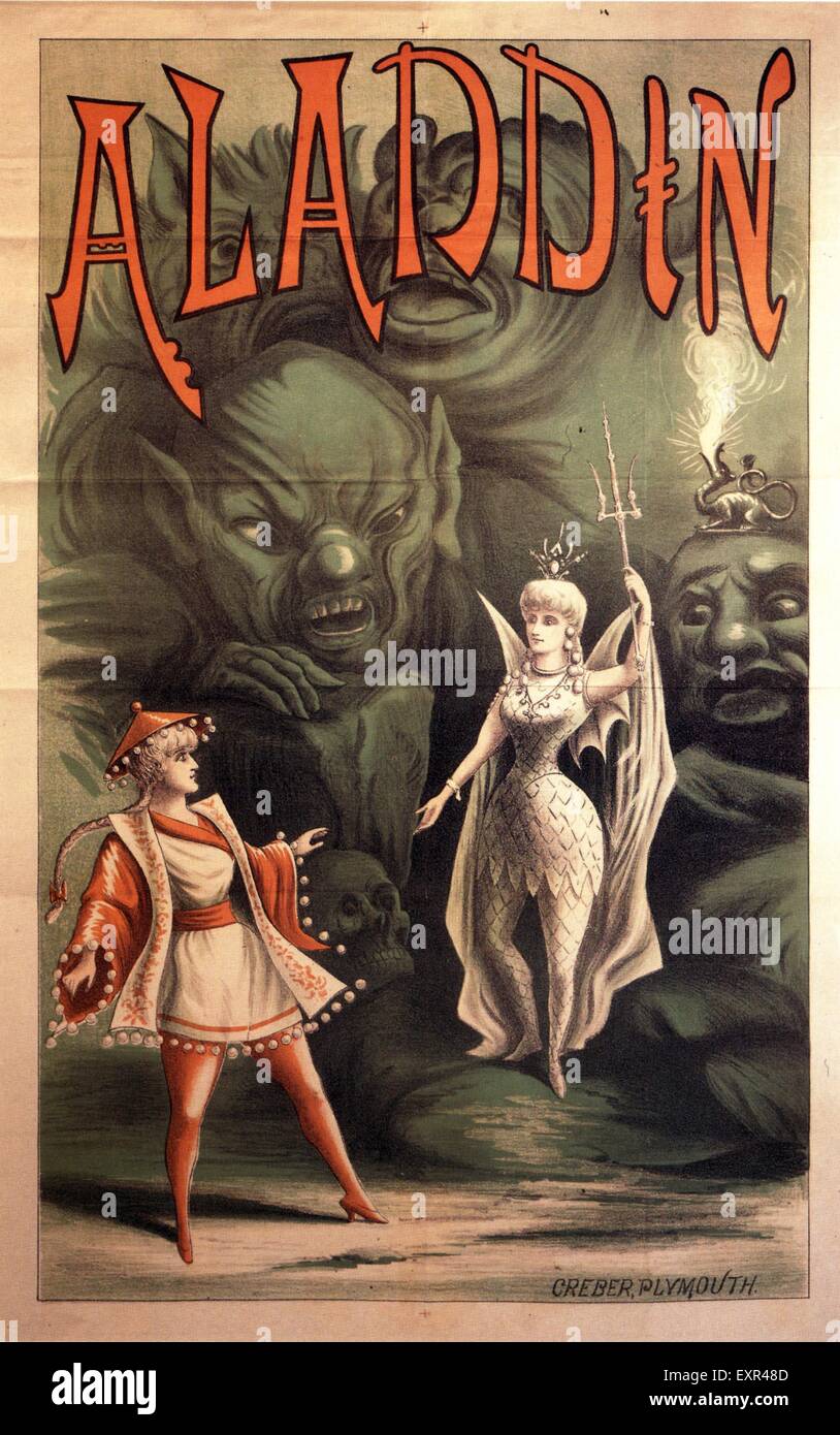 1890 UK Aladdin Poster Banque D'Images