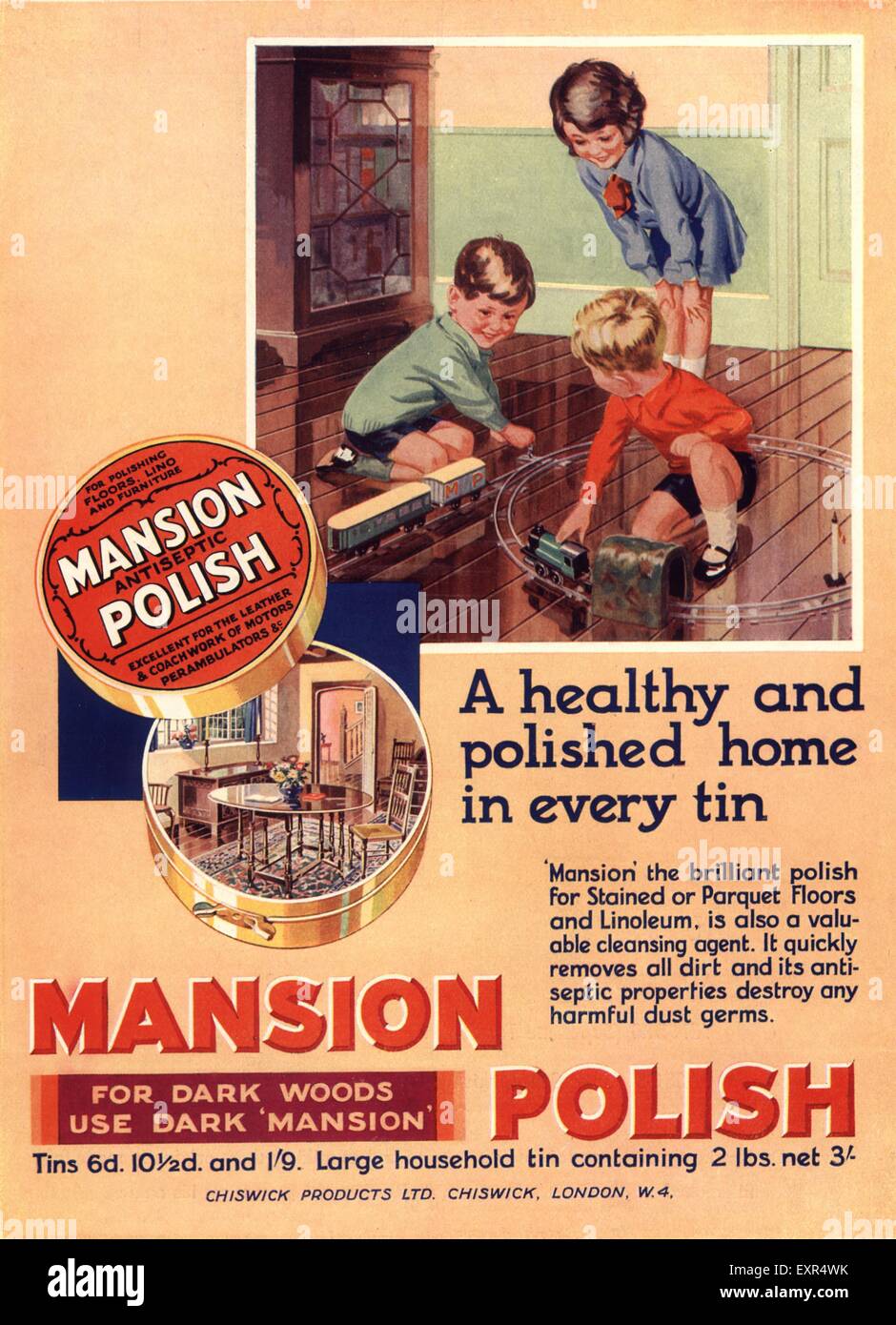 1930 UK Mansion Polish Magazine Advert Banque D'Images
