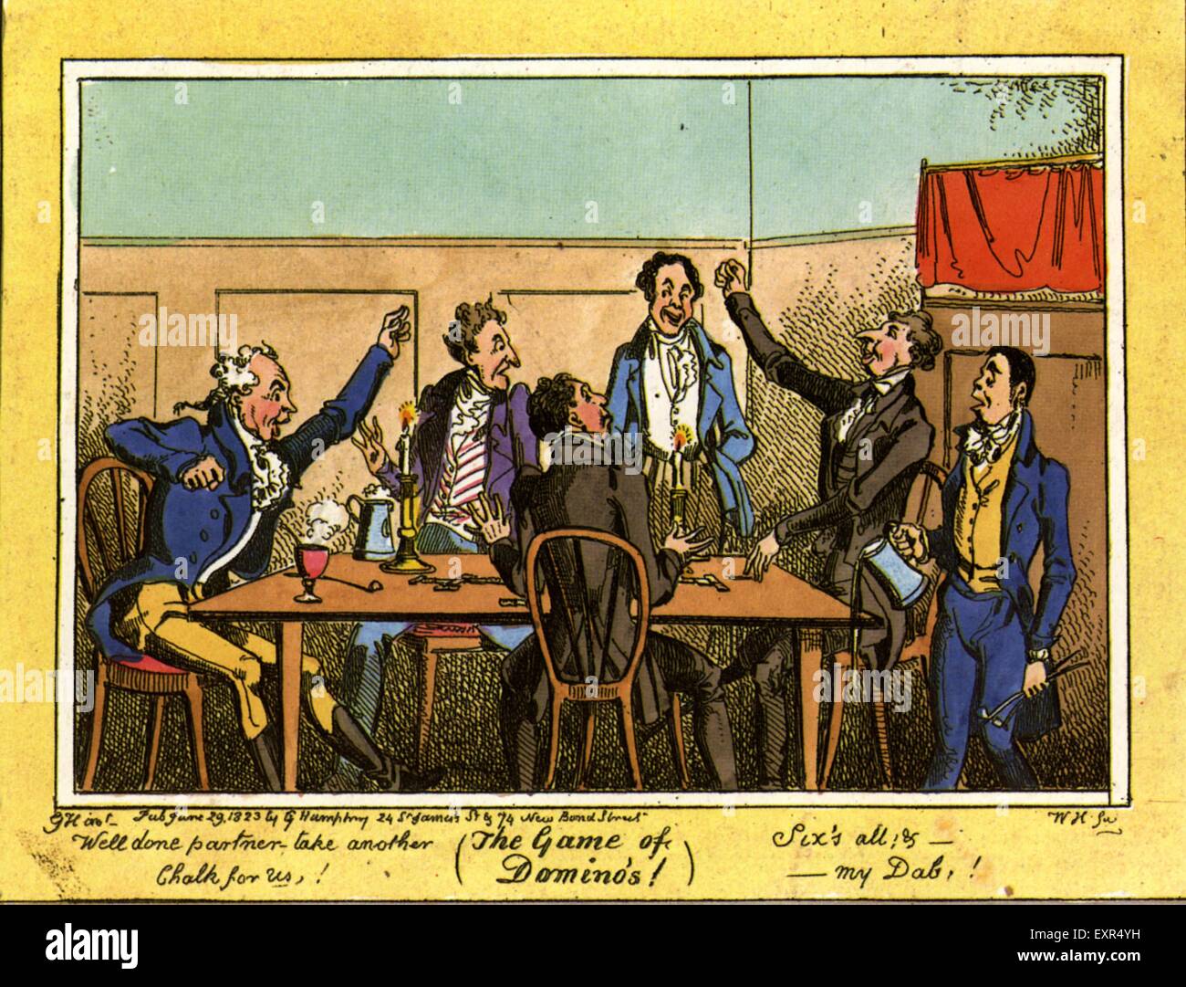 Années 1840 & Pre UK jouer aux dominos Plaque Livre Banque D'Images