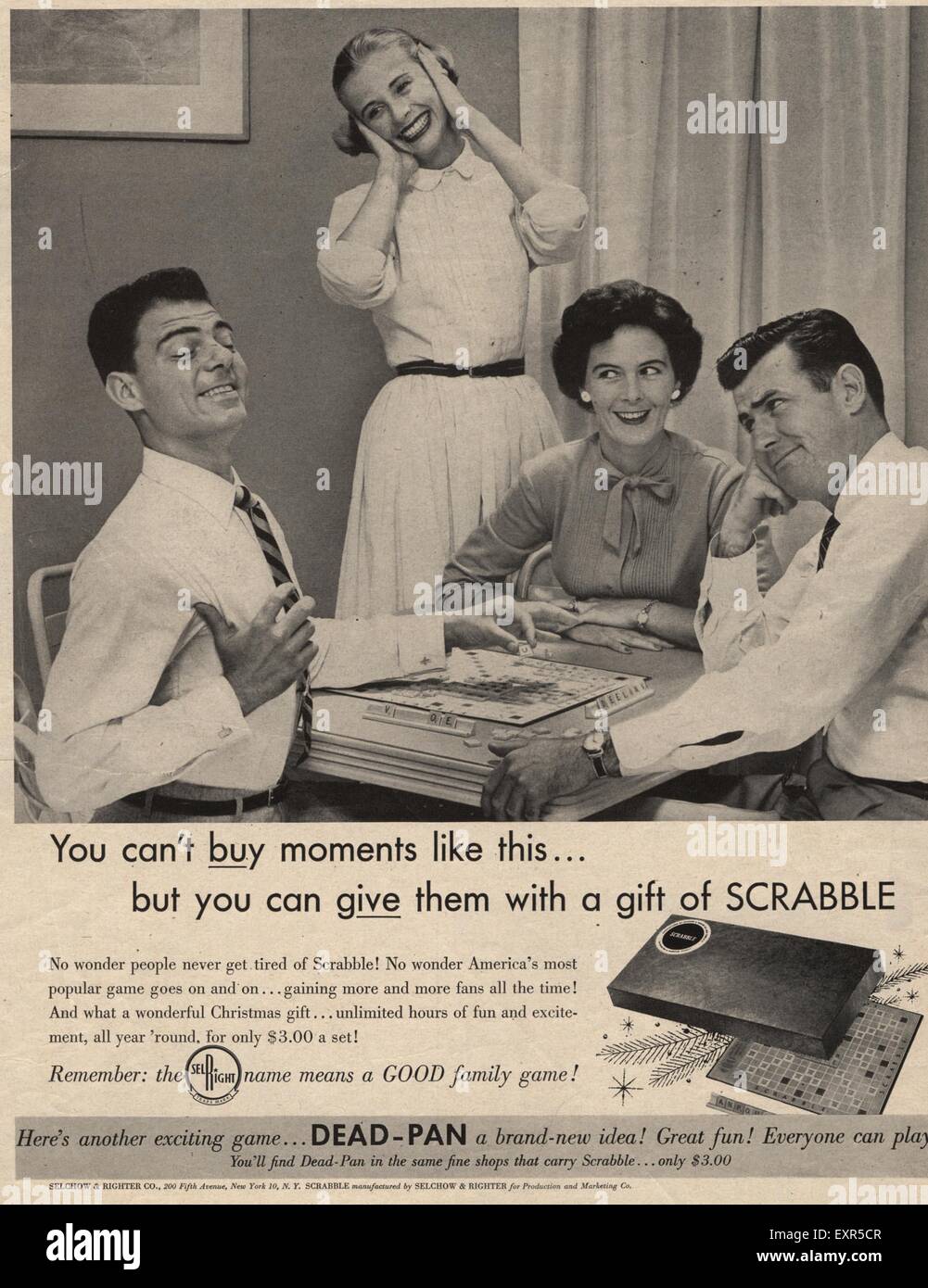 1950 USA Magazine annonce Scrabble Banque D'Images