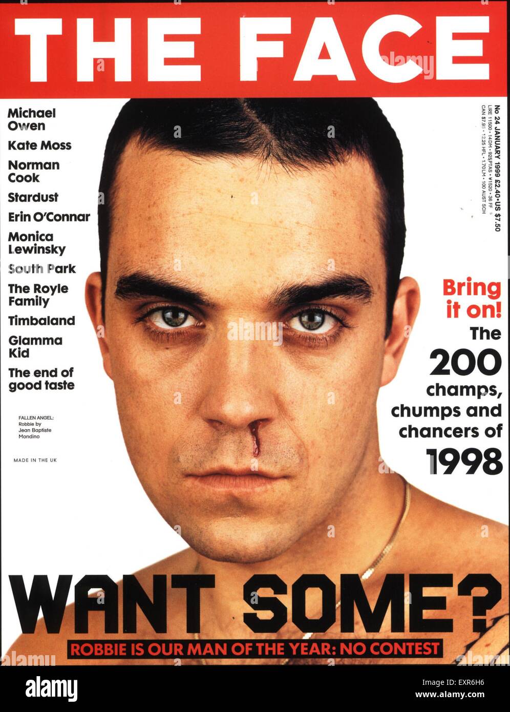 Des années 1990, la couverture du magazine britannique Face Banque D'Images