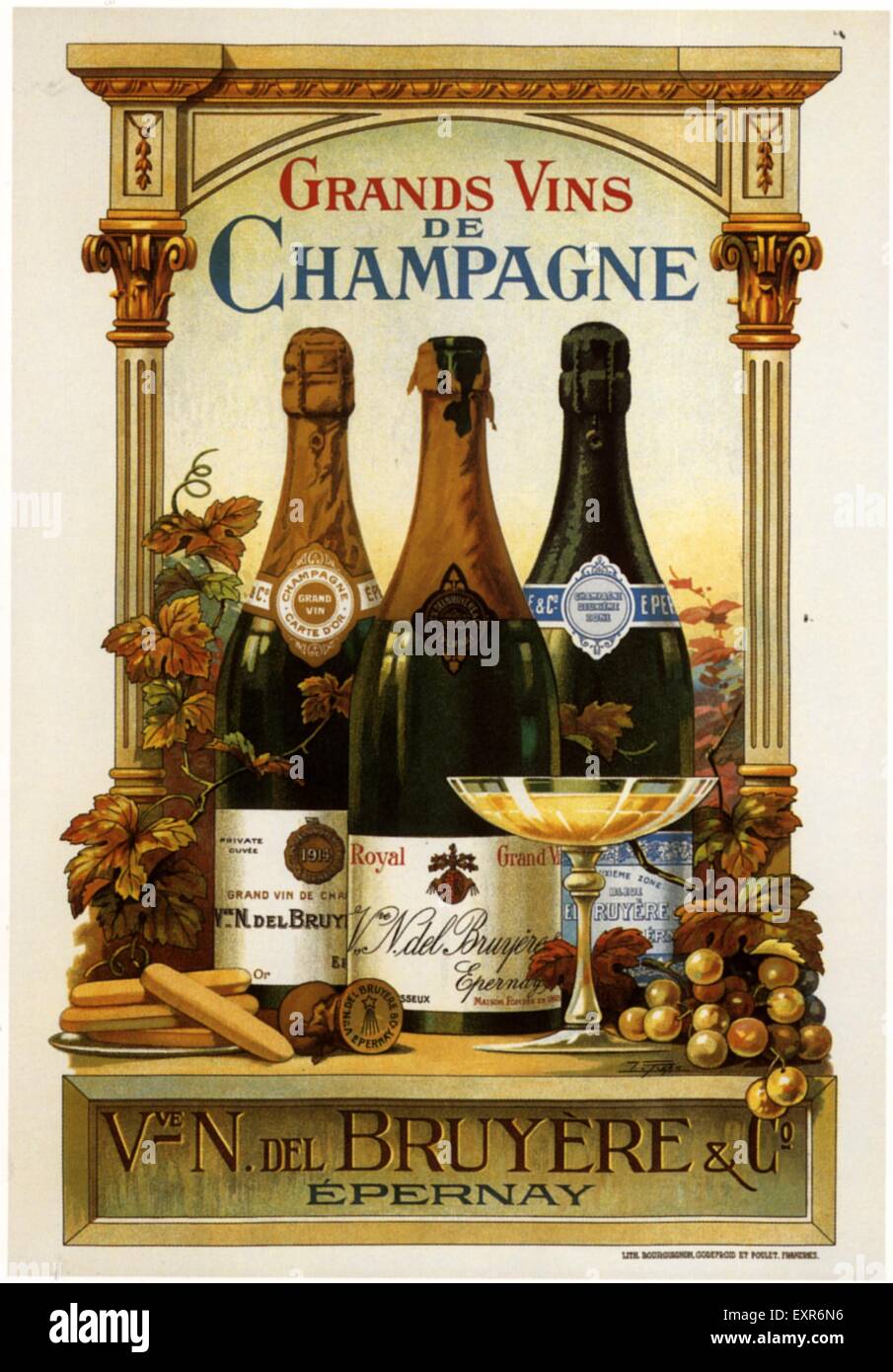 1930 France Champagne Poster Banque D'Images
