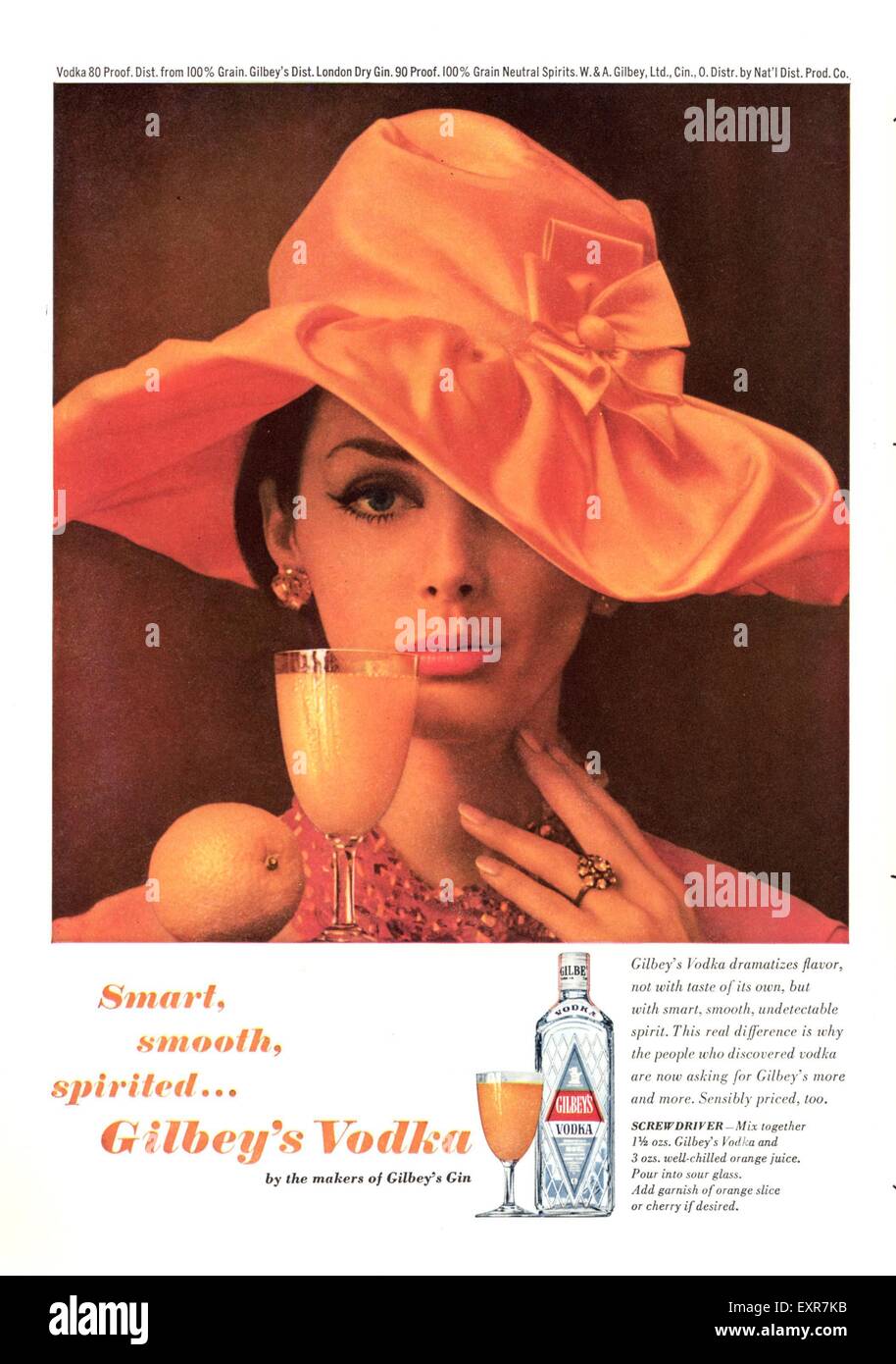 1960 USA Gilbey's Magazine Advert Banque D'Images