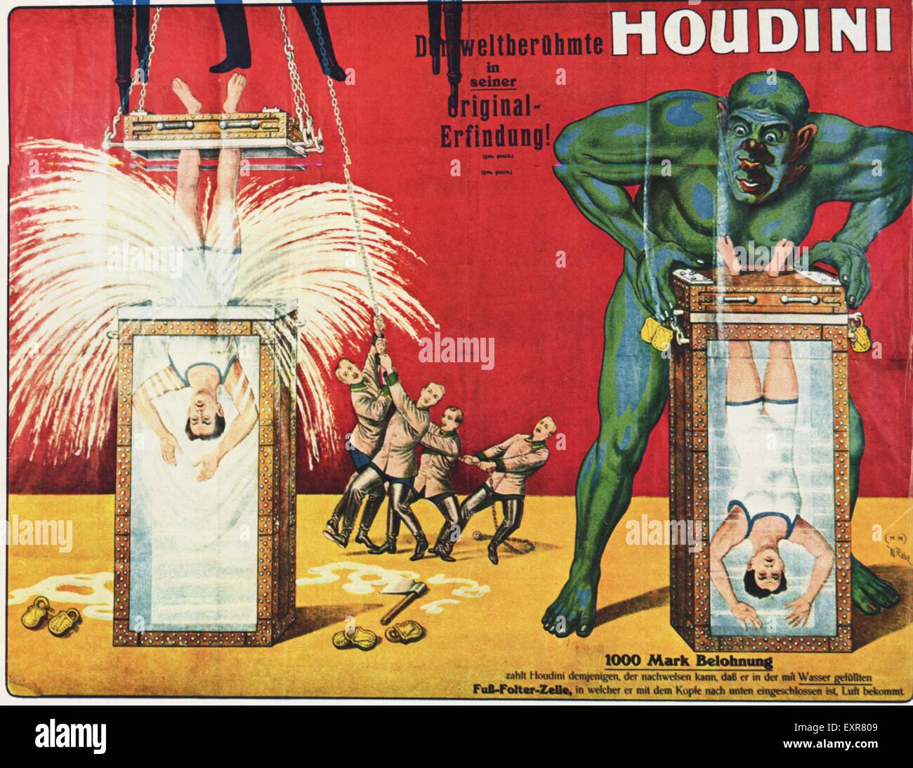 1840 Pré & UK le magicien Houdini Poster Banque D'Images