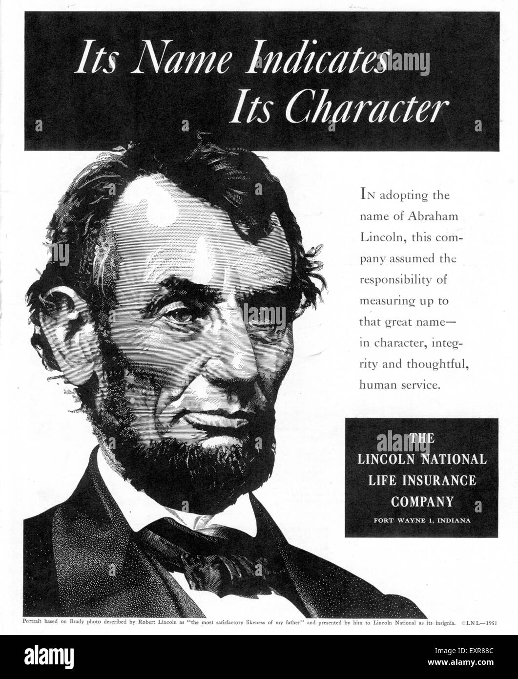 Années 1840 et USA Abraham Lincoln Annonce magazine Banque D'Images