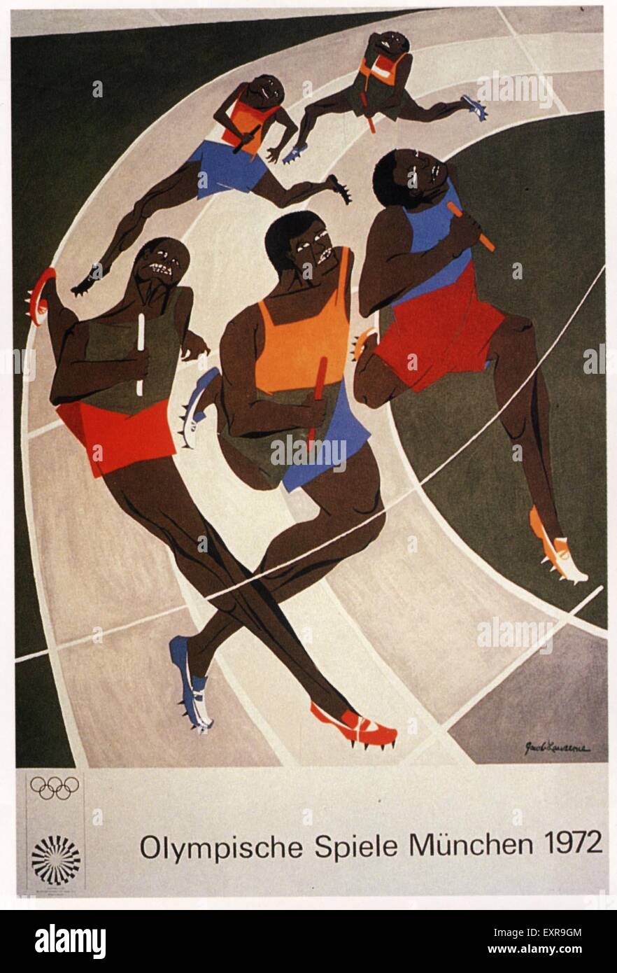 Affiche Vintage Olympiade Munich 1972 - Œuvre De Charles Lapicque - Très Bon état