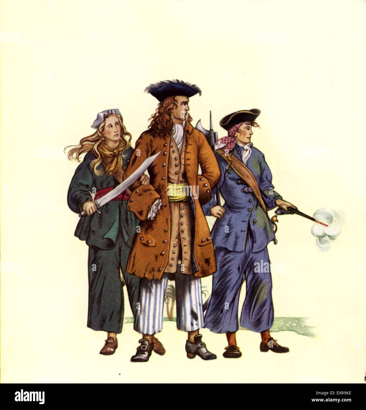 1840 UK Magazine pré & Pirates Plaque Banque D'Images