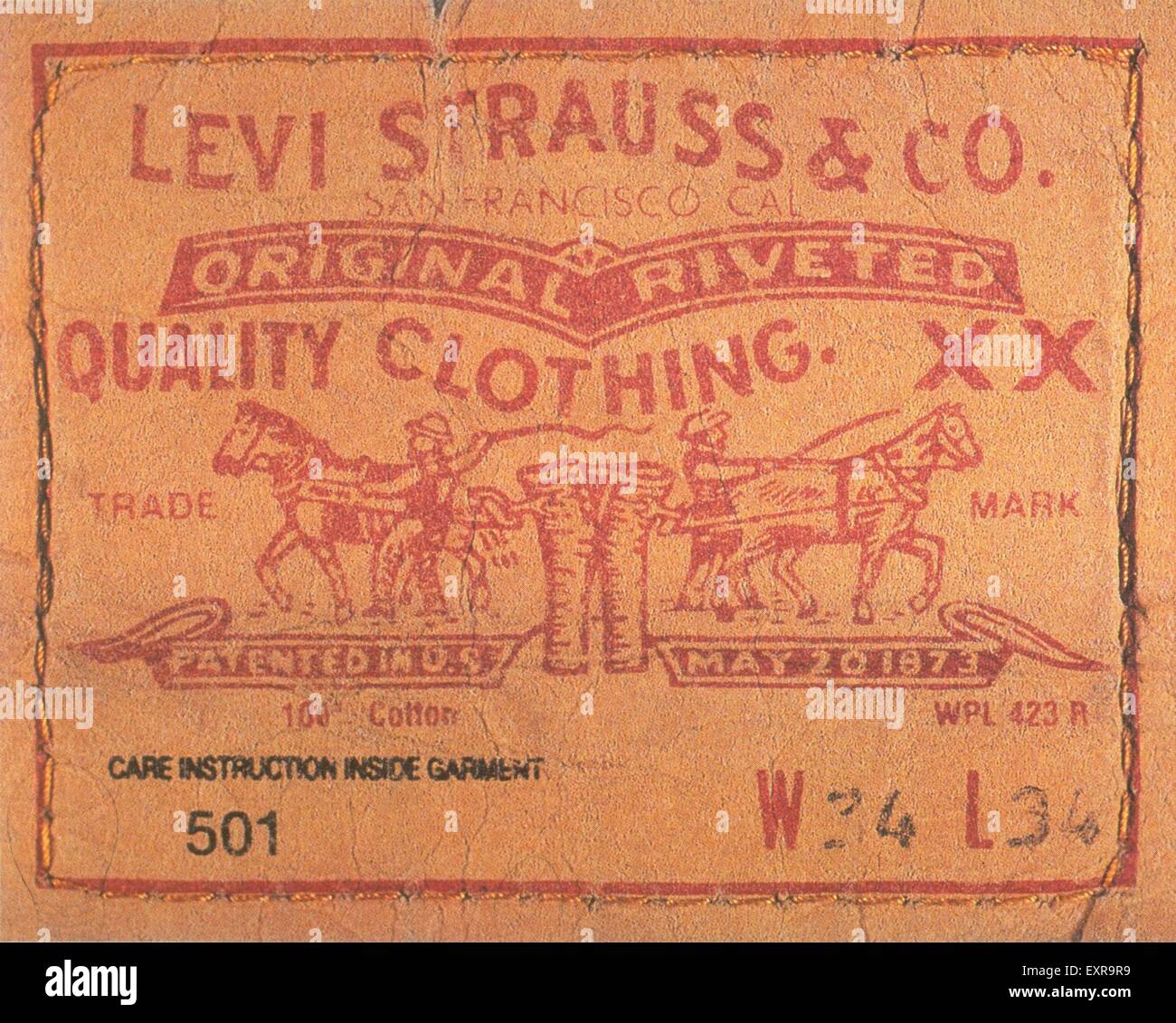 1890 USA Étiquette Levi