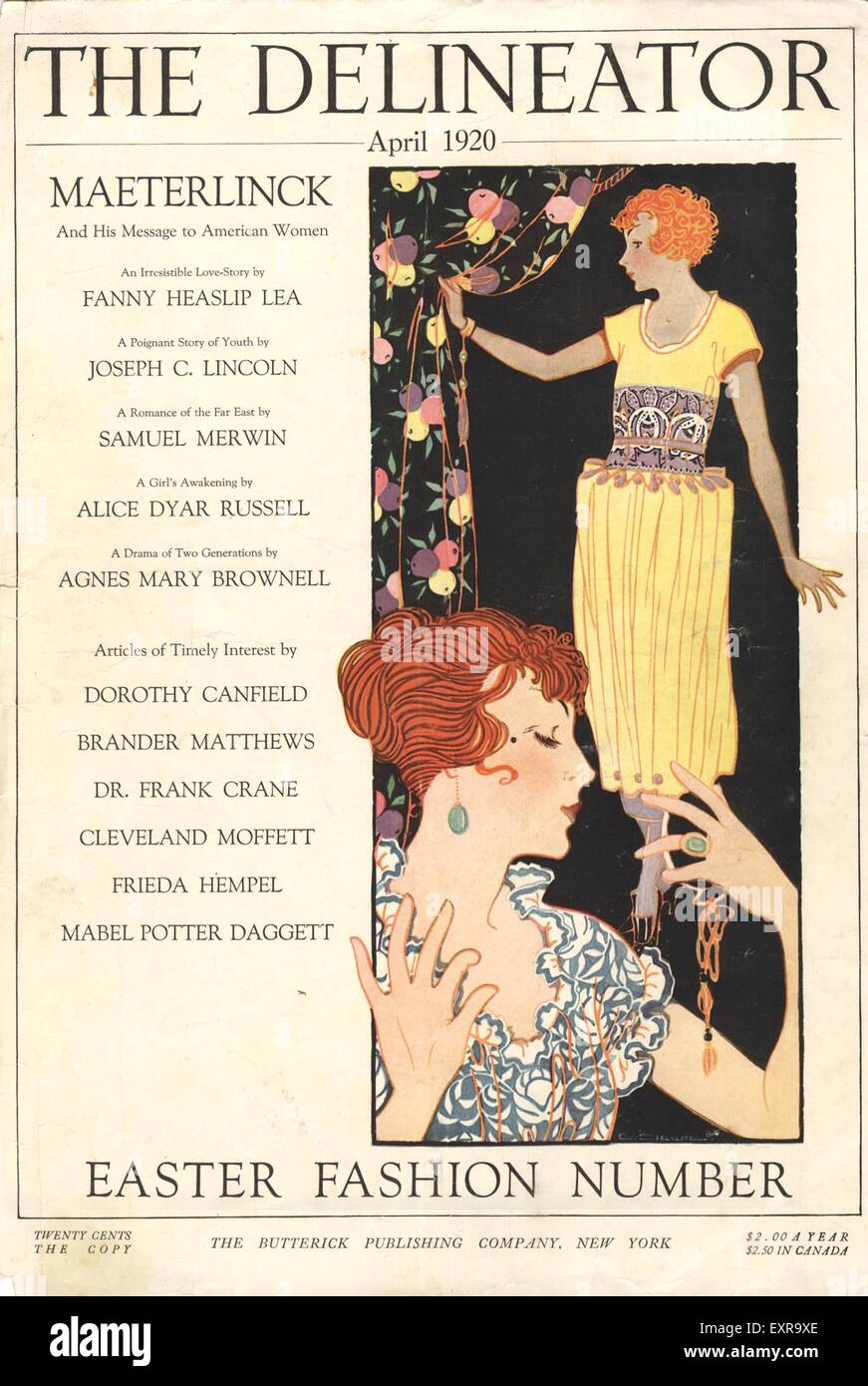 1920 USA La couverture de magazine Délinéateur Banque D'Images