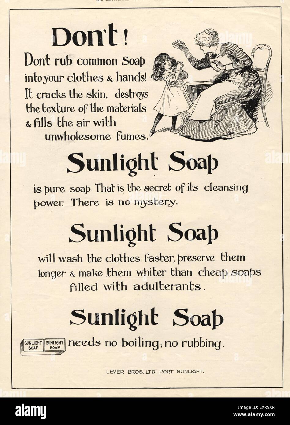 1900s UK Magazine annonce la lumière du soleil Banque D'Images