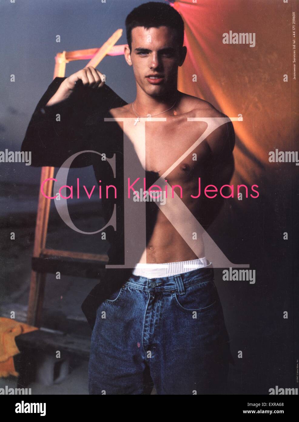 1990 UK Calvin Klein annonce Magazine Banque D'Images