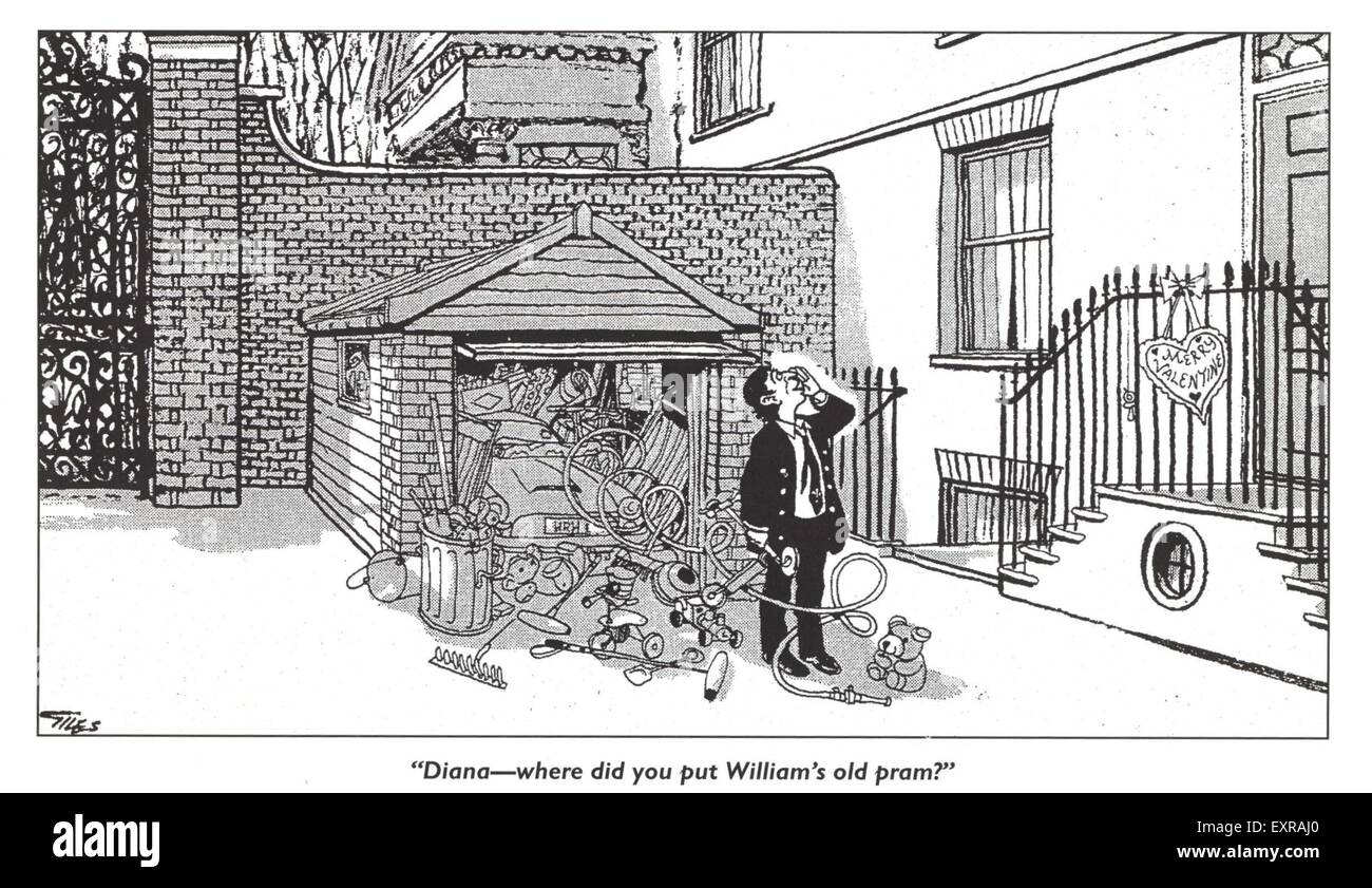 1980 UK La Princesse Diana Jokes Comic/ Plaque de dessin animé Banque D'Images