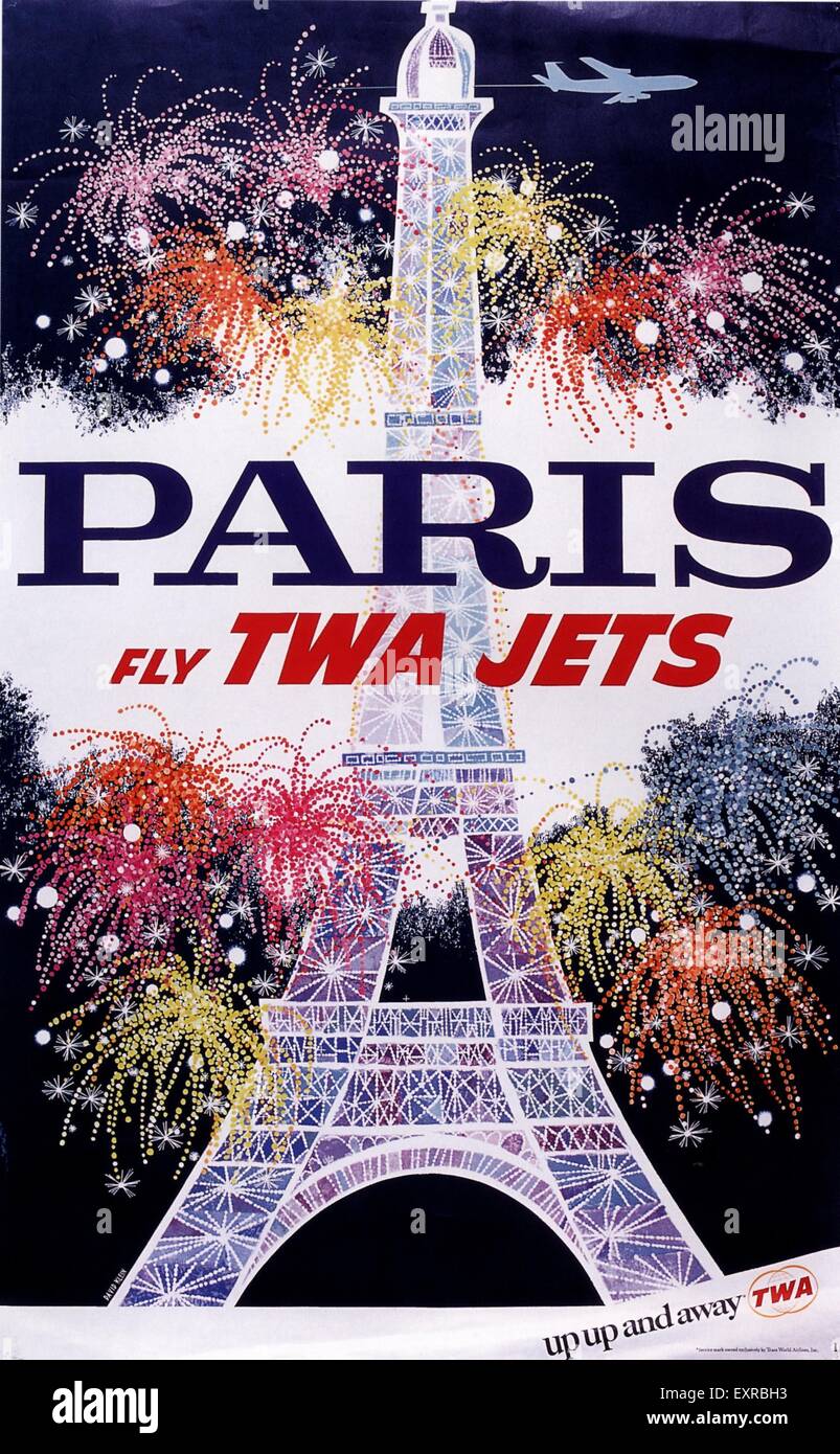 1950 USA TWA Airlines Poster Banque D'Images