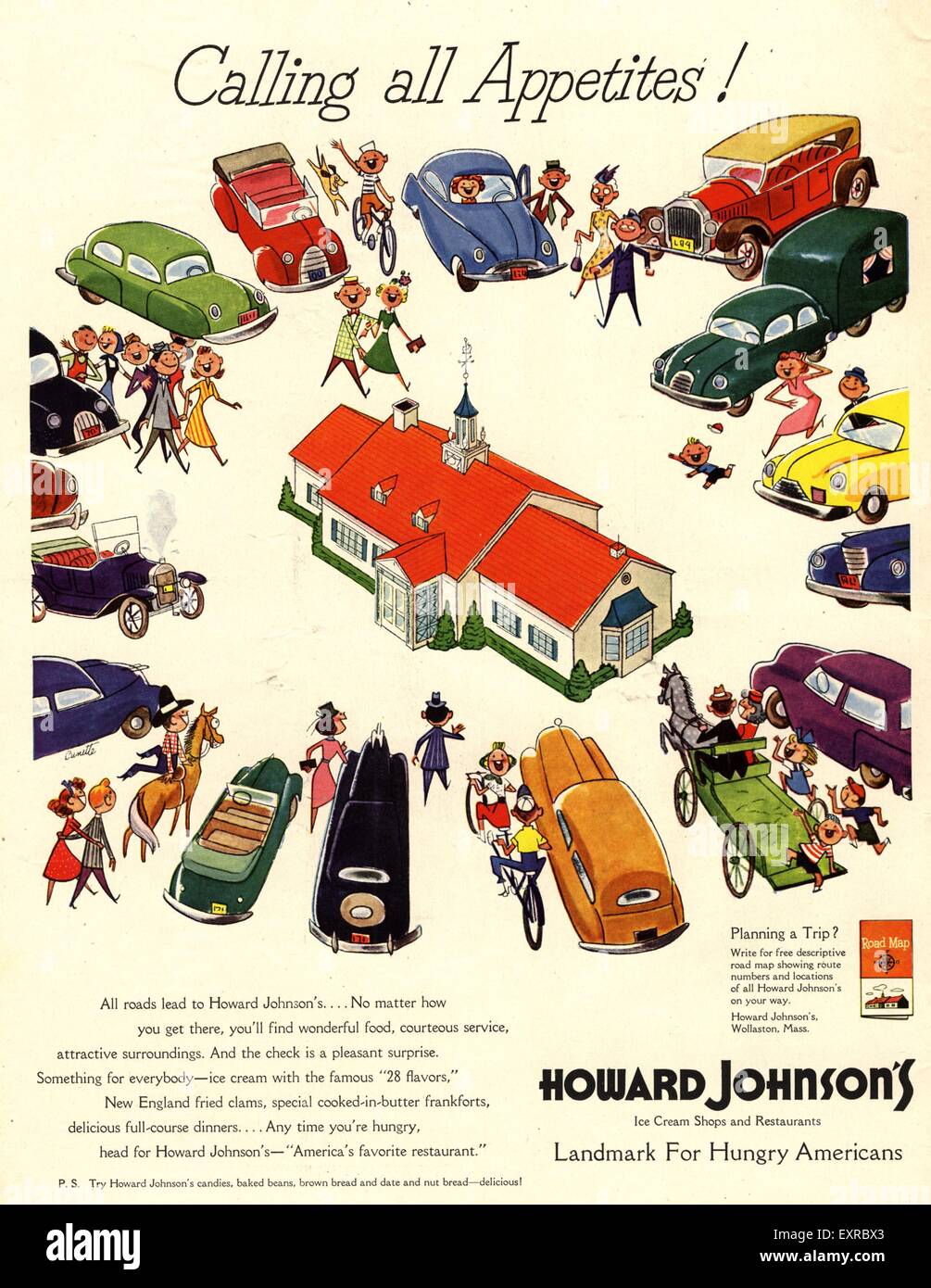 1950 USA Howard Johnson's Magazine Advert Banque D'Images