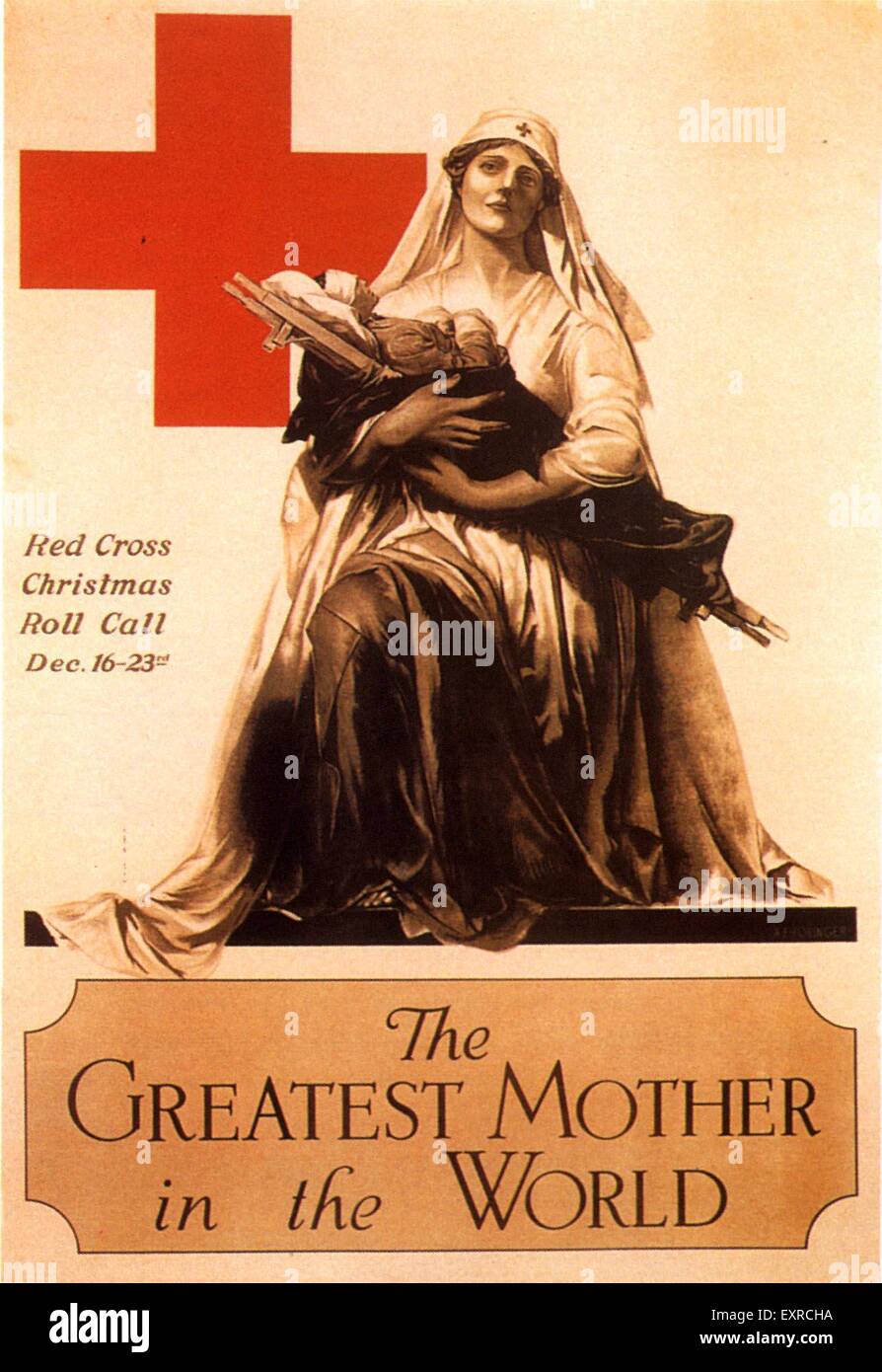 1910s UK La Croix-rouge Poster Banque D'Images